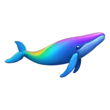 Rainbow color humpback whale sticker