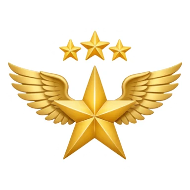 An image with wings on a star based on the star and wings of the basic emoji of the iPhone. sticker