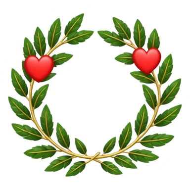 A golden ‘35’ inside a laurel wreath with a small heart symbol below it with red and black colors.  sticker