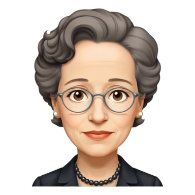 portrait of Hannah Arendt, no glasses, slight smile, neutral background sticker