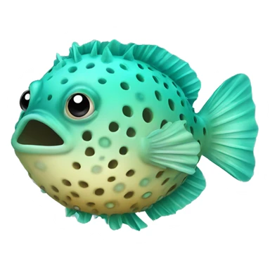 Turquoise puffer fish sticker