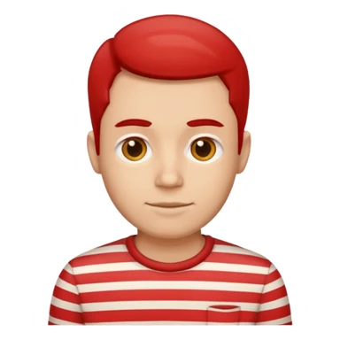 Men with red Striped Shirt not t shirt sticker
