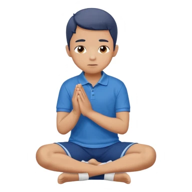 In Niño arrodillado orando con polo azul sticker