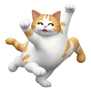 a chunky white and ginger cat dancing in the rain  sticker