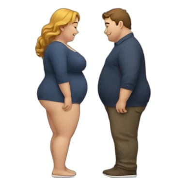 overweight couple kissiing sticker