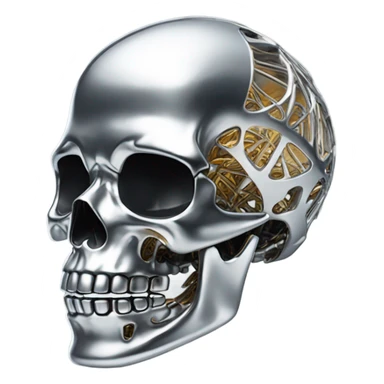 Skeleton made out chrome  sticker