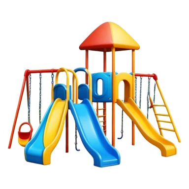 colorful playground with slide and swings sticker