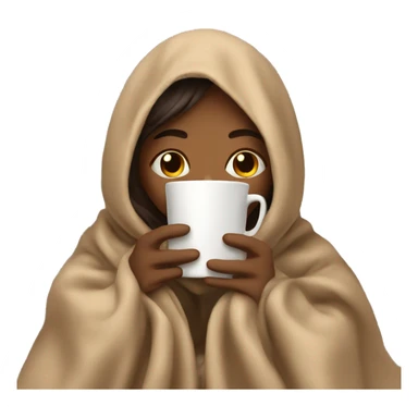 girl inside a blanket sipping coffee eyes closed sticker