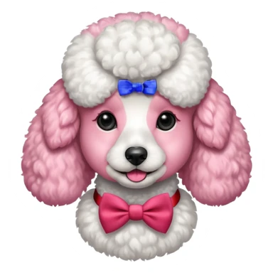 Poodle with red bow tie, portrait sticker