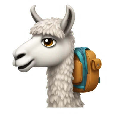 llama with a backpack sticker