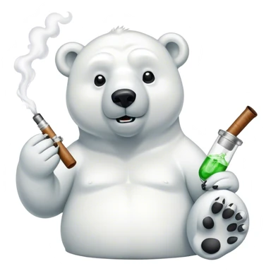 Polar bear smoking bong  sticker