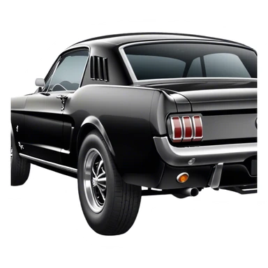 Black 1965 Ford Mustang Side Rear view sticker