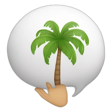 Thought balloon with a palm inside sticker