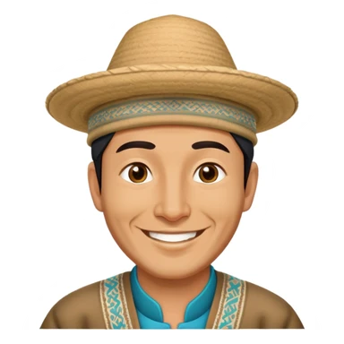 Traditional Uzbek man wearing doppi hat sticker