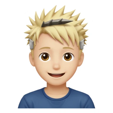 Naruto Anime style happy boy head sticker