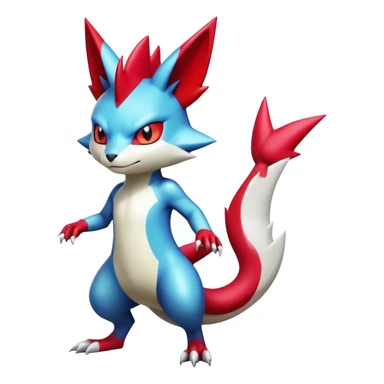Cool Shiny Colorful Digimon-Sneasel-Zangoose-hybrid full body sticker