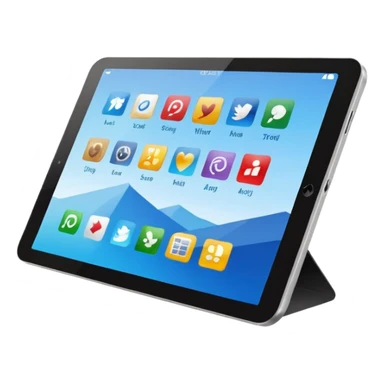 tablet with overlapping interface windows sticker