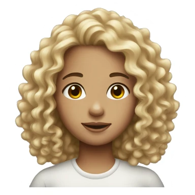 a curly hair girl white skin sticker