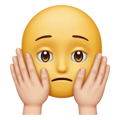 hands caressing sad emojis face sticker