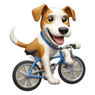 Dog riding a bike sticker