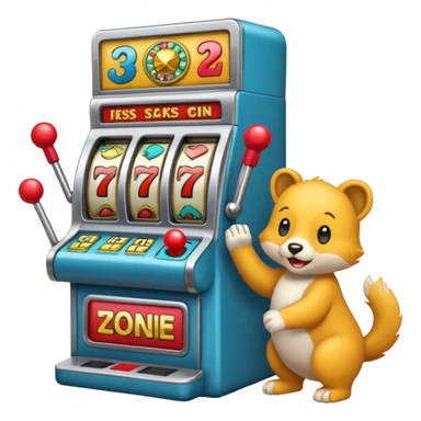 animals playing a slot machine sticker