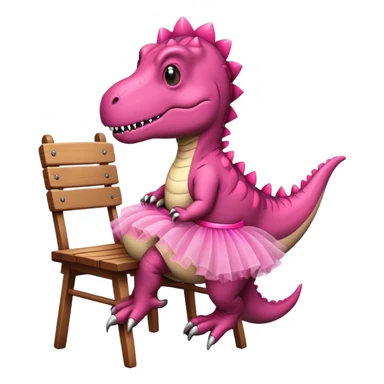 T-Rex en tutu sur une chaise ￼ sticker