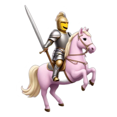 Knight on pink unicorn with spear sticker