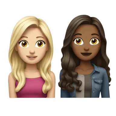 Brunette blonde besties sticker