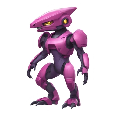 a Genesect-Raptor-Fakémon—hybrid with a futuristic visor-helmet full body sticker