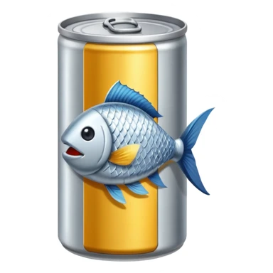 create a can of fish emoji sticker
