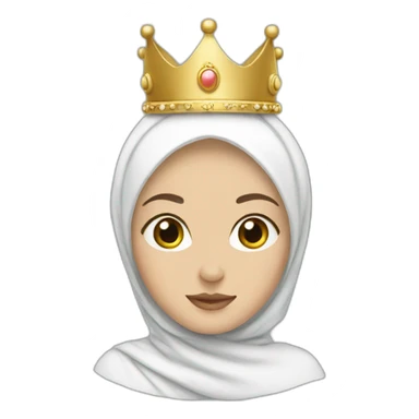 White Hijab with crown sticker