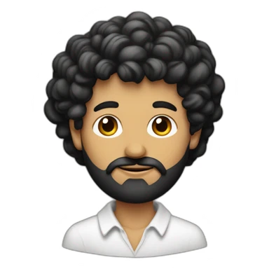 Hombre de tes morena con barba, anteojos de pasta negros y pelo largo sticker