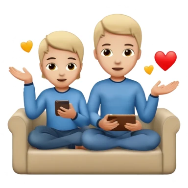 two kids playing at home sticker