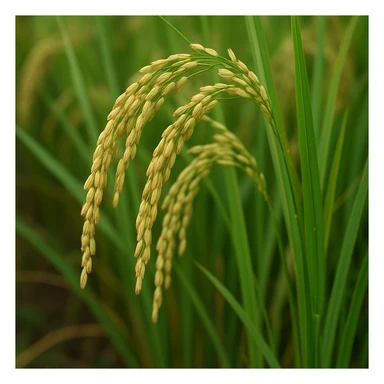 photo realistic rice plant with ears, natural colors sticker