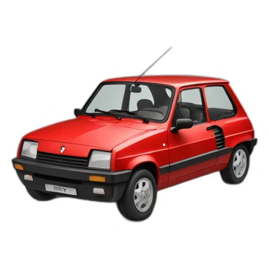 Renault 5 rouge sticker