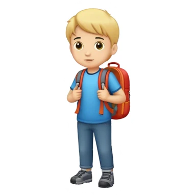 boy with backpack sticker