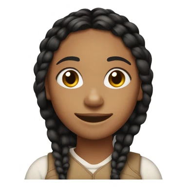 light brown girl with black braids smiling very hard sticker