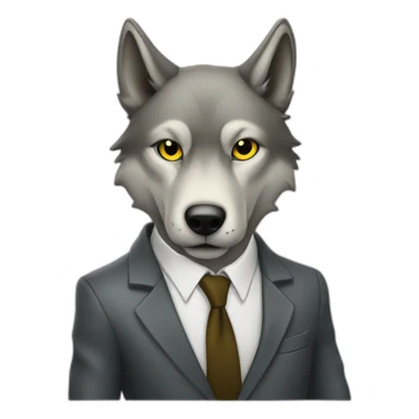 wolf with suit and dollar sign as his eyes sticker