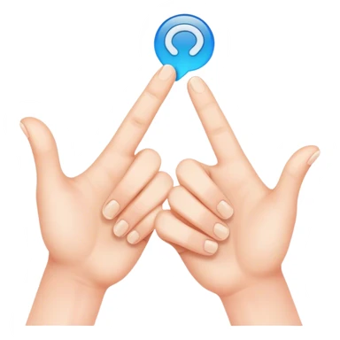 two hands with index fingertips touching, thumbs straight sticker
