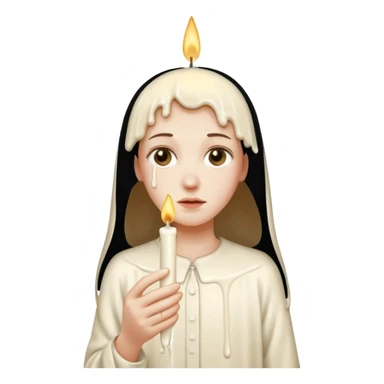 Thin and long Leaning Candle dripping wax as if someone is holding it sticker