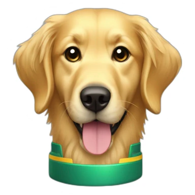 Golden retriever in a f1 car sticker