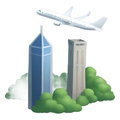 Plane and two towers  sticker
