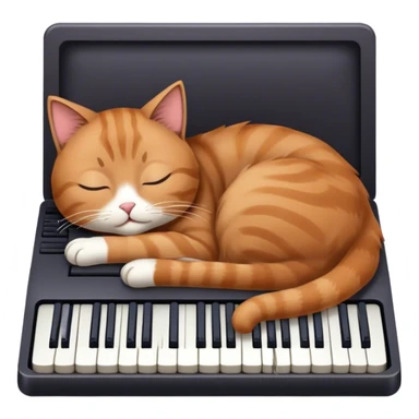 A cat sleeping on a keyboard sticker