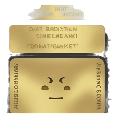 A blank golden cinema ticket  sticker