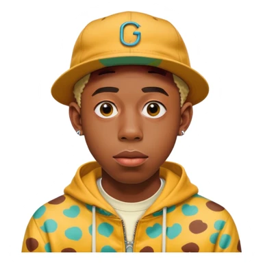 Tyler the Creator rapper with his distinctive style and colorful outfits sticker