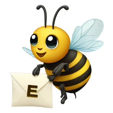 bee holding letter E sticker