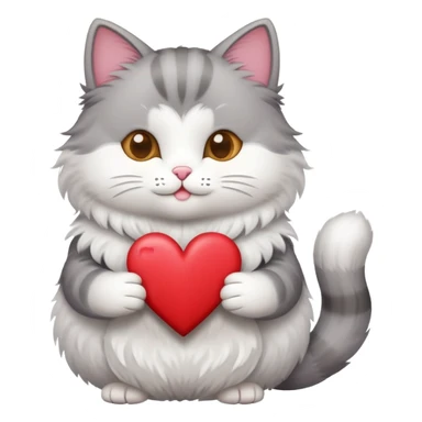 cat with a heart-shaped card that says 'Nan' sticker