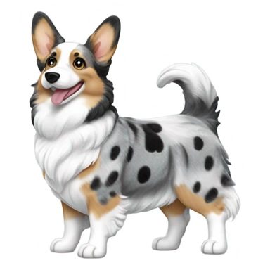 Blue merle corgi sticker
