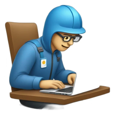 Un homme travaillant sur un ordinateur portable sticker