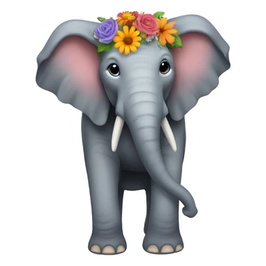 Elephant with flowers  sticker